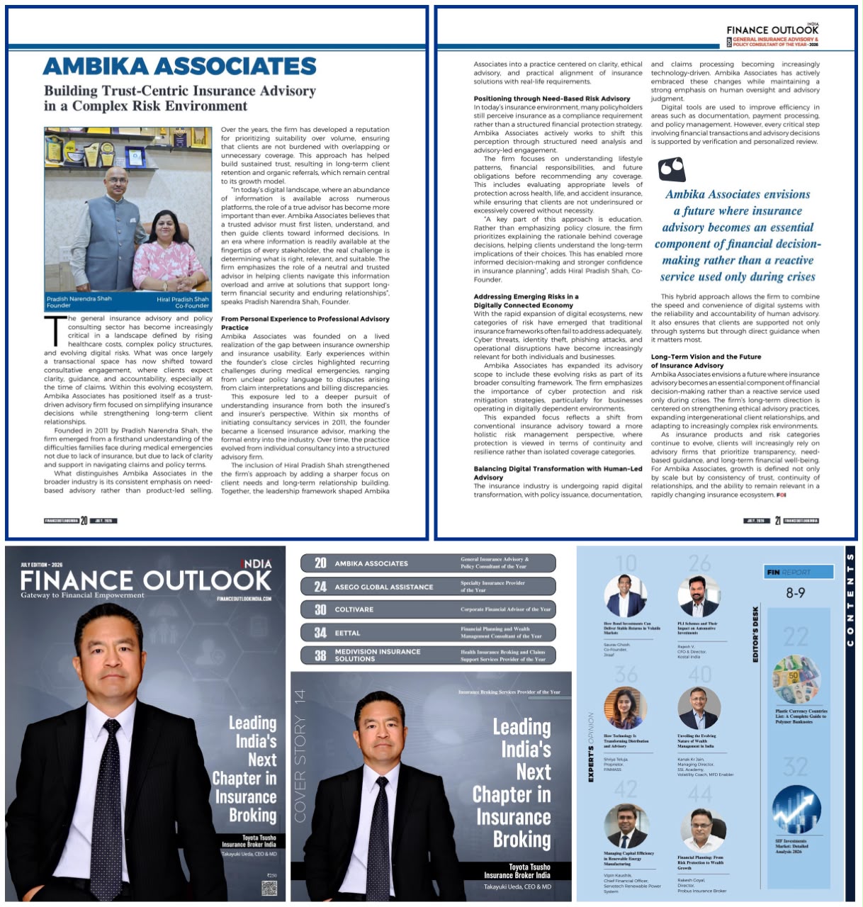 Ambika Associates featured in Finance Outlook India — General Insurance Advisory & Policy Consultant of the Year 2026